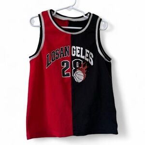 Two Tone Red & Black Sleeveless Mesh Basketball Jersey SHEIN Boys Medium Size 8